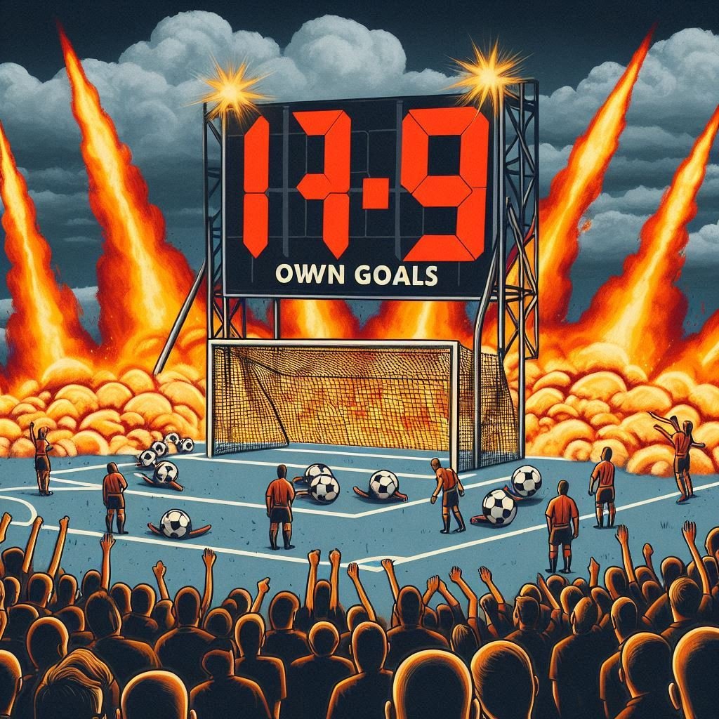 Rekor 149 Gol Bunuh Diri karena Protes Wasit